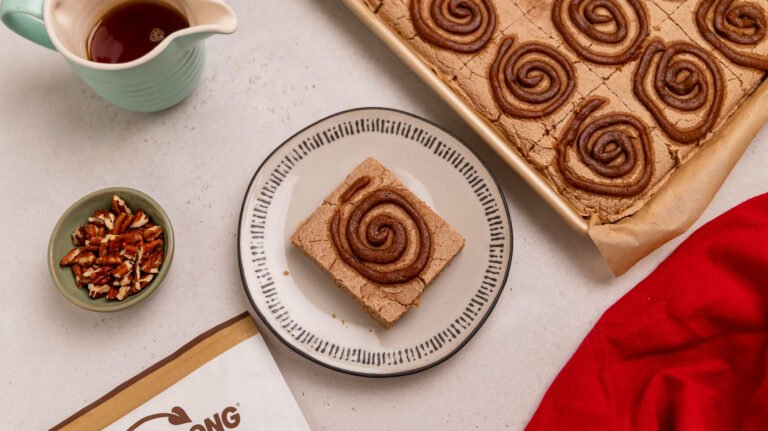Cinnamon Roll Sheet Pan Pancakes