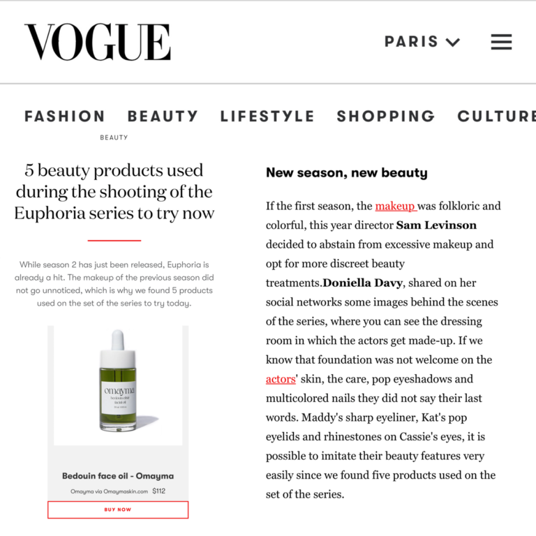 As Seen In Vogue Paris 
– omayma skin